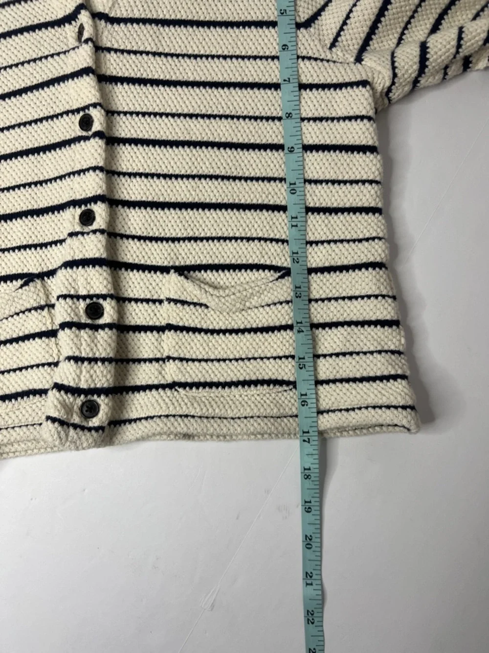 Women’s Madewell Cream and Navy Striped Shawl Collar Cardigan XS - Picture 8 of 8